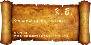 Koronczay Bertalan névjegykártya