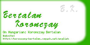 bertalan koronczay business card